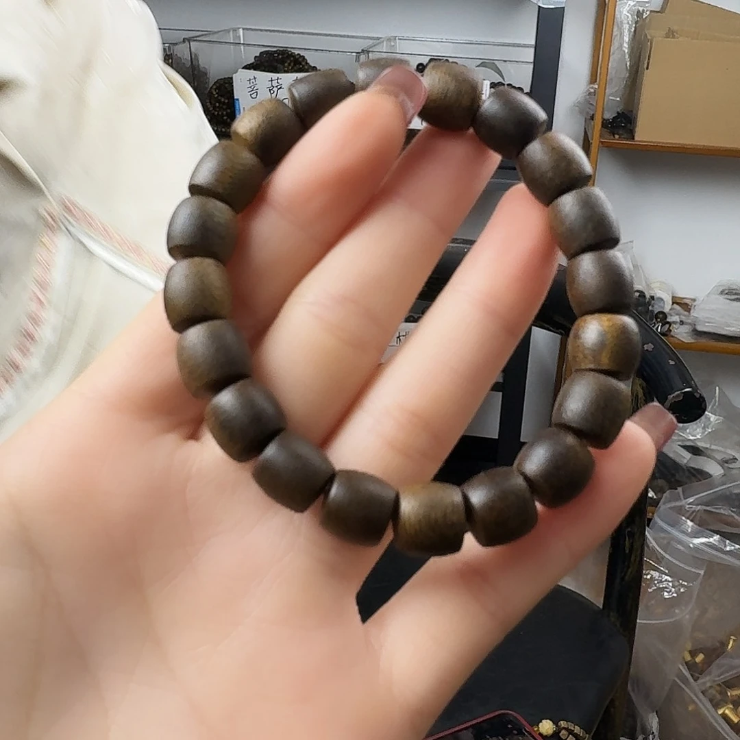 沉香香囊沉香菩萨棋鼓珠单圈卡10发一沉水级