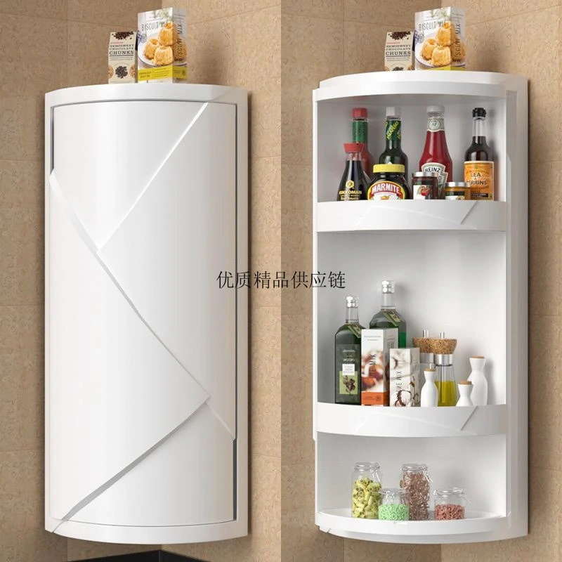 厨房置物架旋转调料调味品储物柜壁挂台面转角收纳架多层三角神器