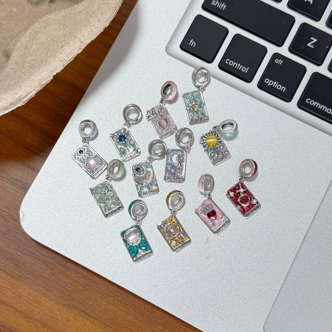 吊坠925银 塔罗牌diy串珠散珠纯银吊坠