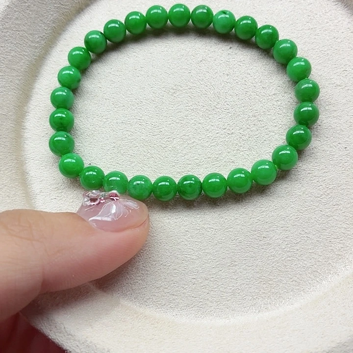 翡翠未镶嵌手链天然缅甸翡翠A货卡6