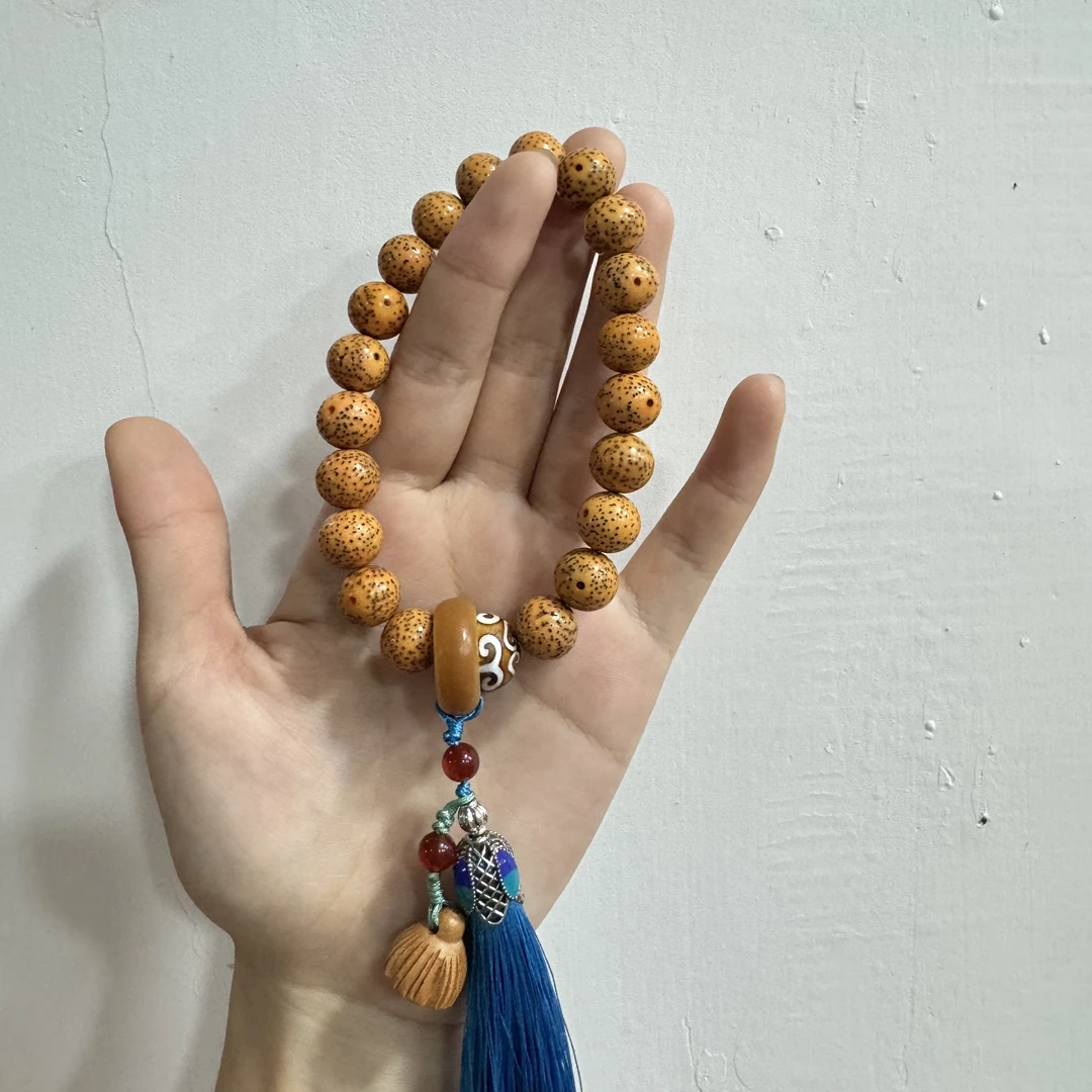 鸡油黄星月手串（无礼盒）@@@SP258