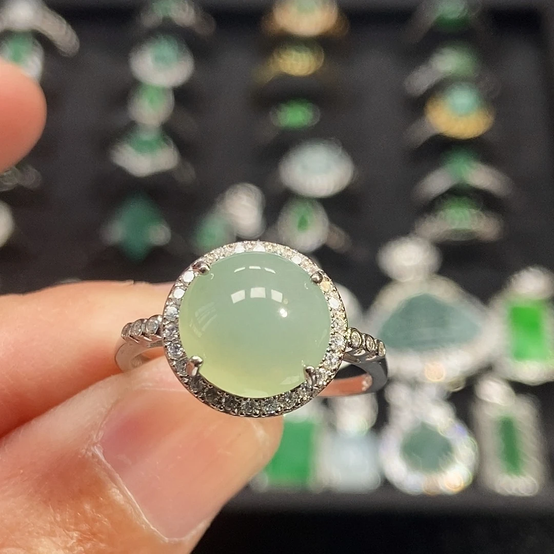 翡翠银S925镶嵌戒指