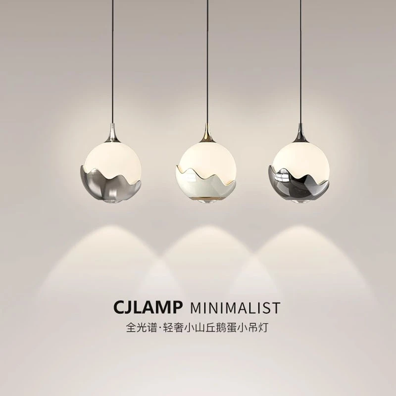 新款时尚创意床头小吊灯自由升降轻奢卧室玄关圆形高级感吊线灯