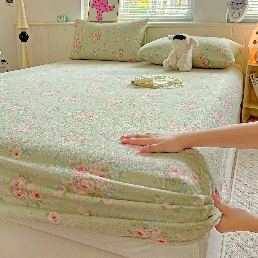 2026新款秋冬季牛奶绒床笠套装