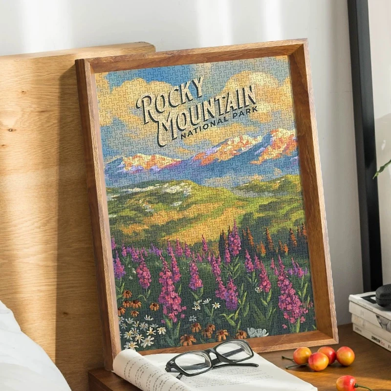 实木拼图框1000片相框挂墙500装裱大画框300框架定制2000片4K开8K