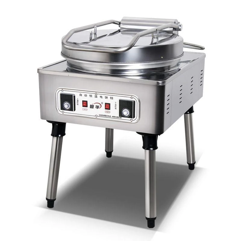 粤华1580铸管电饼铛商用大型煎饼锅双面加热烤饼机千层饼烙饼机