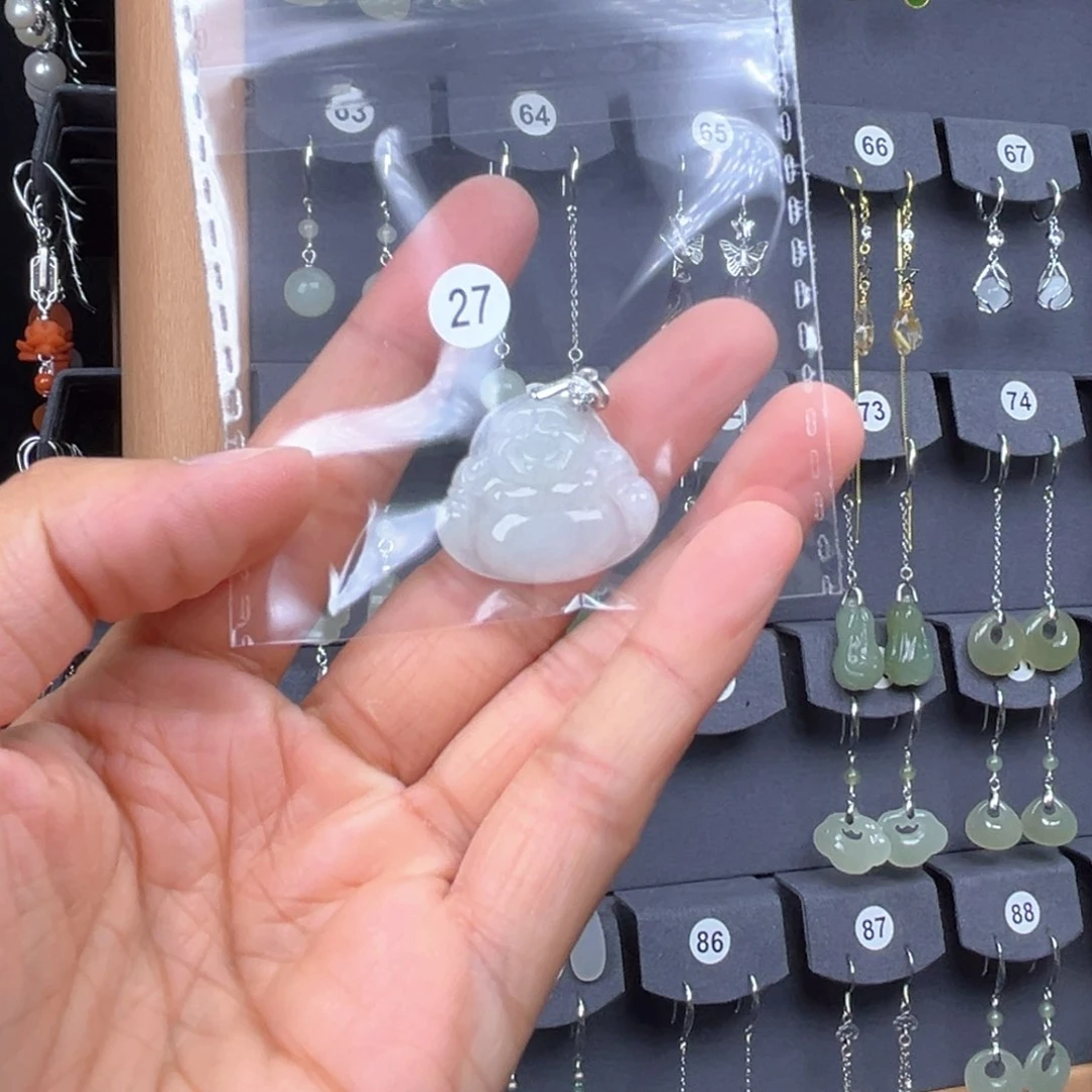 吊坠(不含链)银S925镶嵌翡翠过*