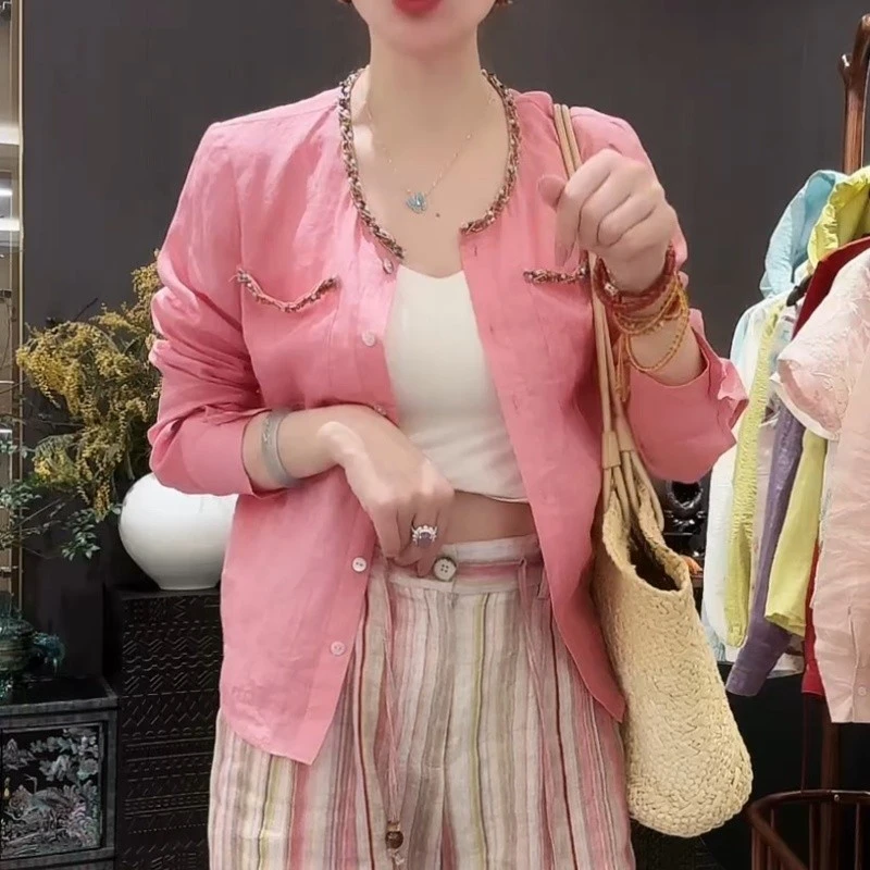 2025夏季新款减龄钉珠衬衫女士百搭时尚防晒开衫外套休闲宽松衬衣