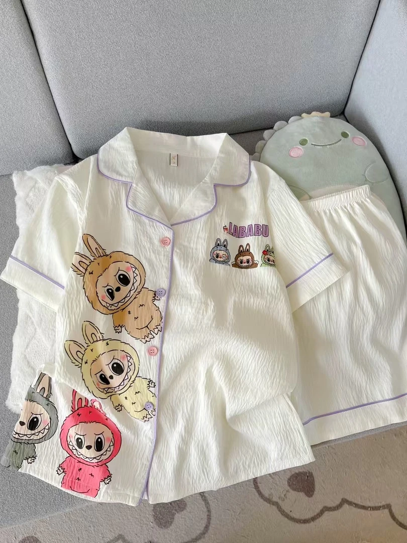 【短袖云朵棉】夏季睡衣甜美短袖薄款可爱宽松家居服套装女