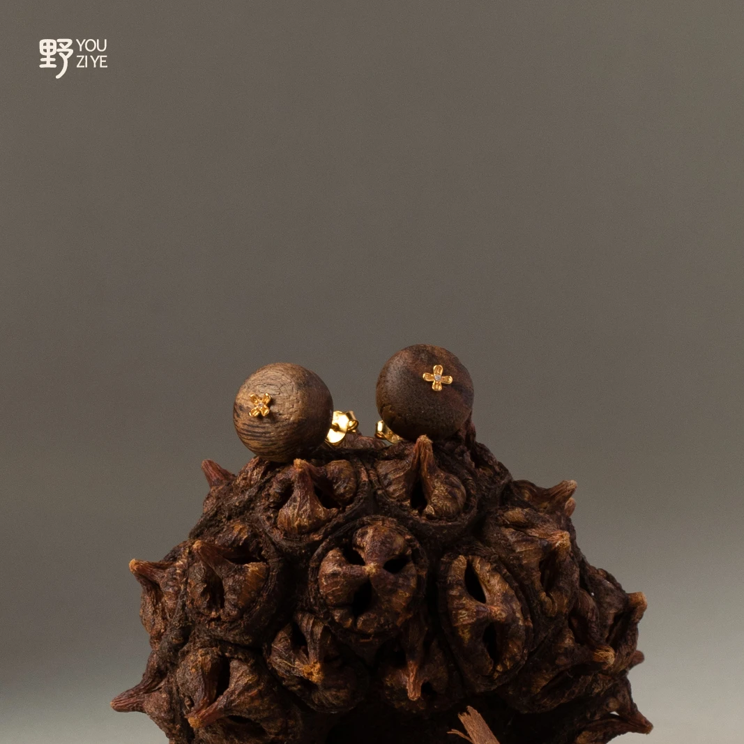 925银耳饰 由子野【桂花陈酿】奇楠925银 耳钉