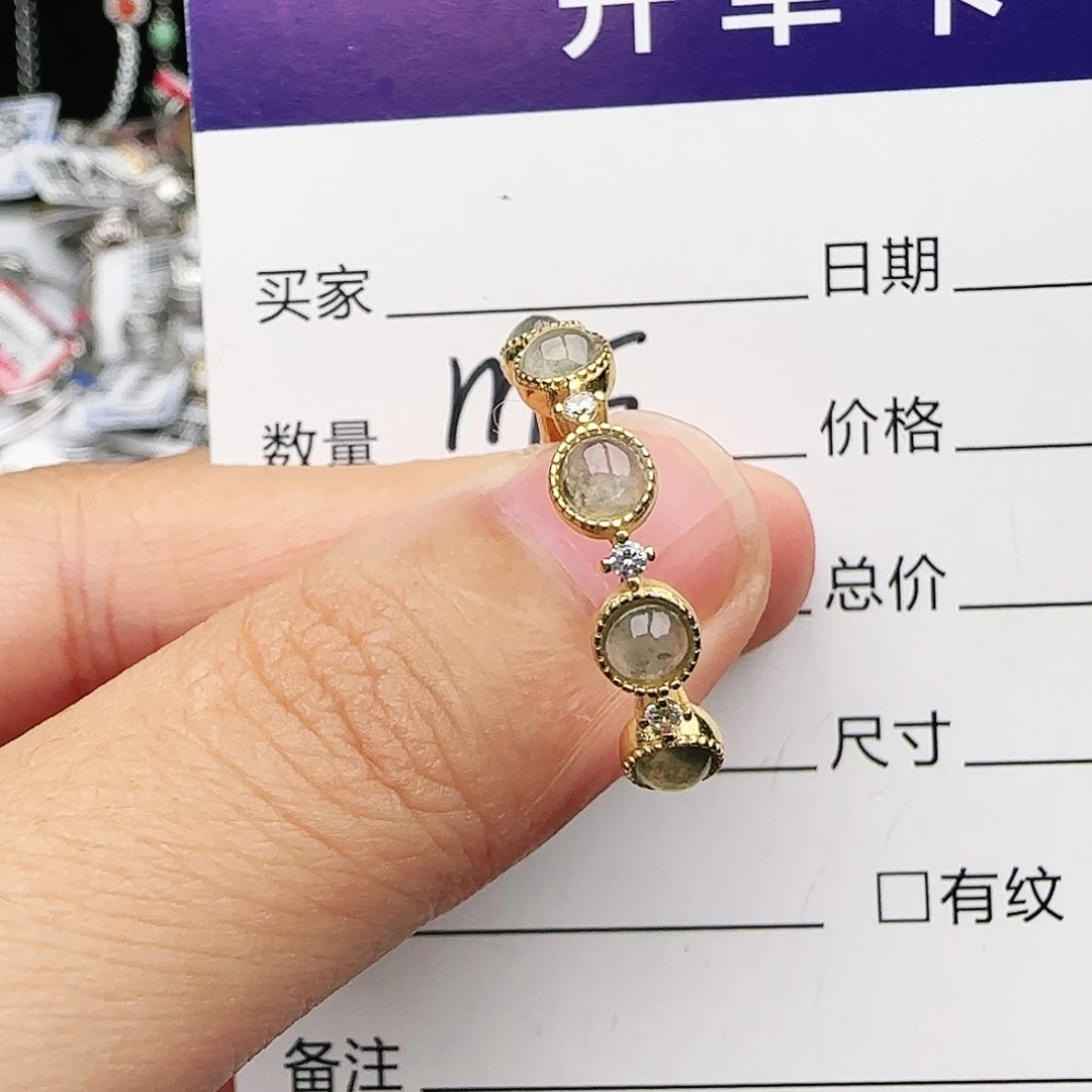 银S925镶嵌戒指翡翠戒指