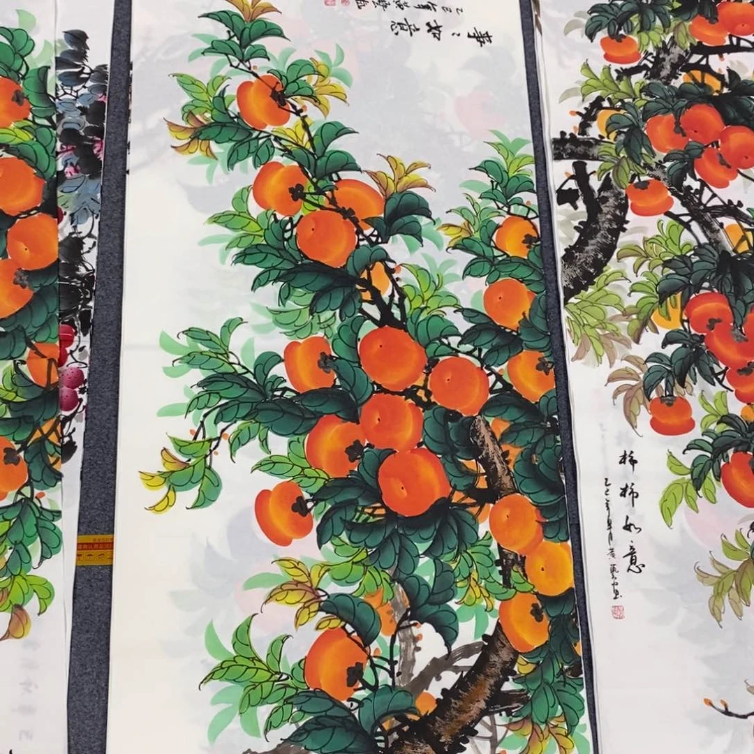 国画柱*a尺寸140✖️70四尺精品手绘画