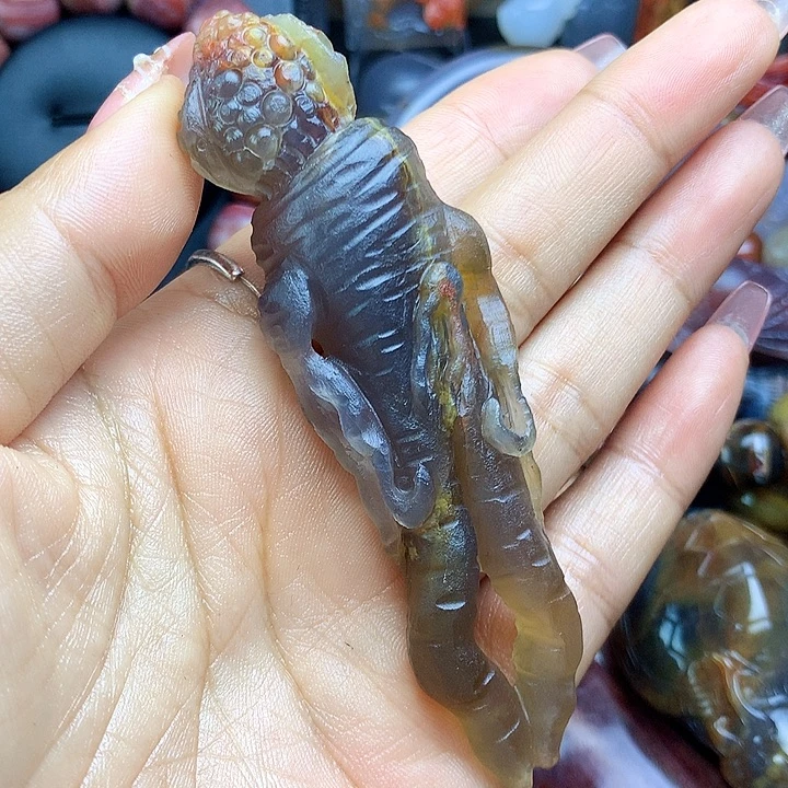硅化玉未镶嵌吊坠(不含链)玉雕人参