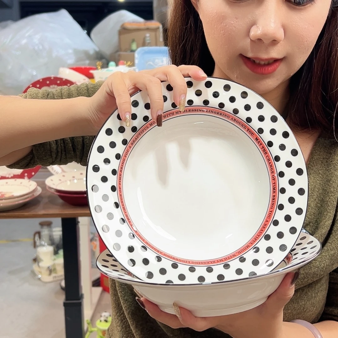 墨***暖潮州陶瓷微瑕釉下8寸