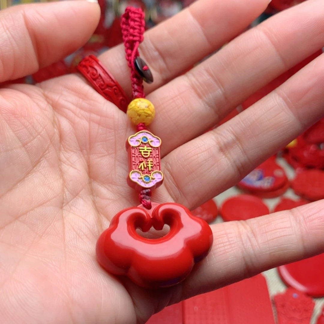 天然辰砂工艺品朱砂钥匙扣