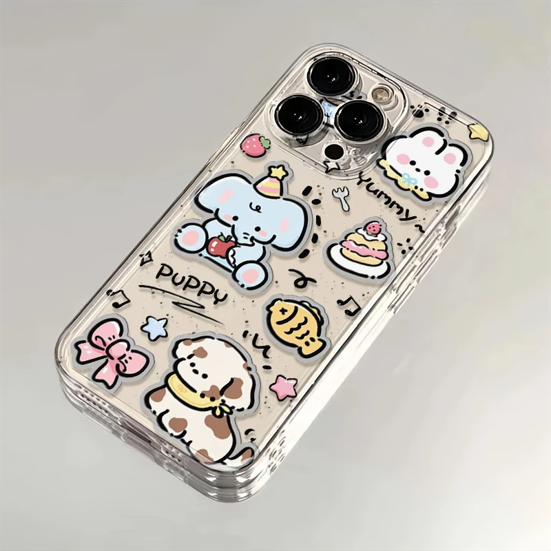 泼墨小动物适用苹果iphone16promax小米15/14/13华为手机壳太空MT