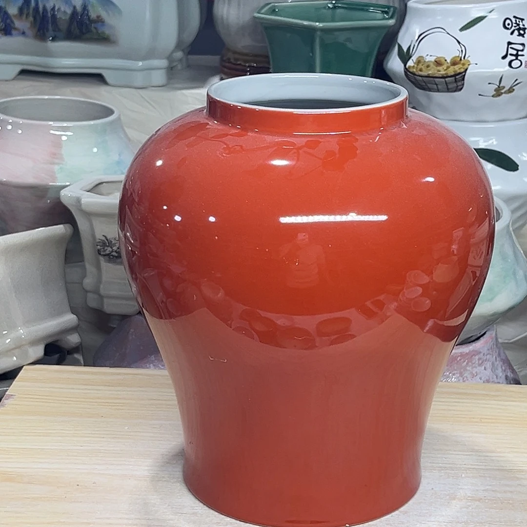 陶瓷绿植多肉微瑕花盆外口径：10.5*25无孔