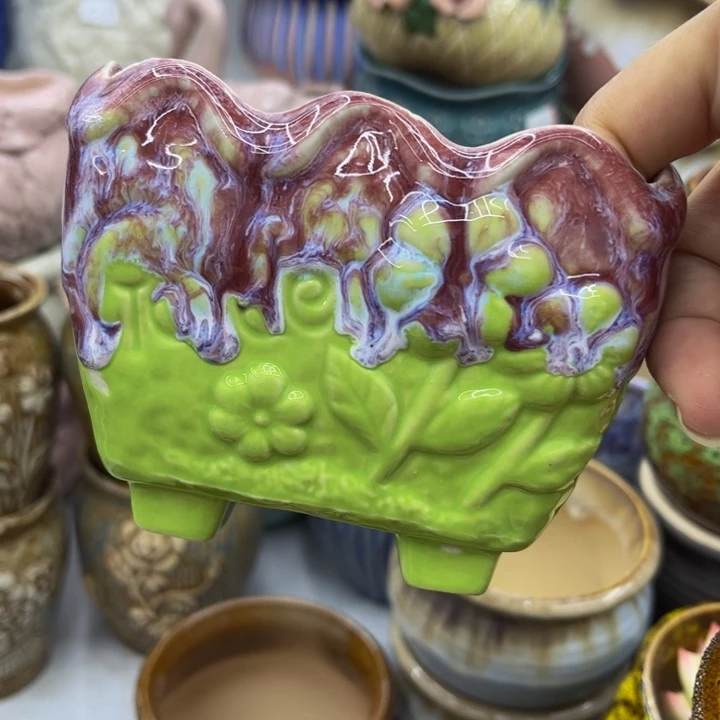 多肉绿植陶瓷花盆9.9包邮，有孔