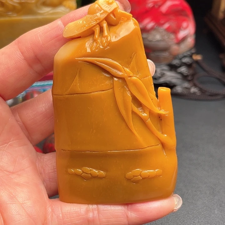 田黄石田黄石挂件把件牌子摆件