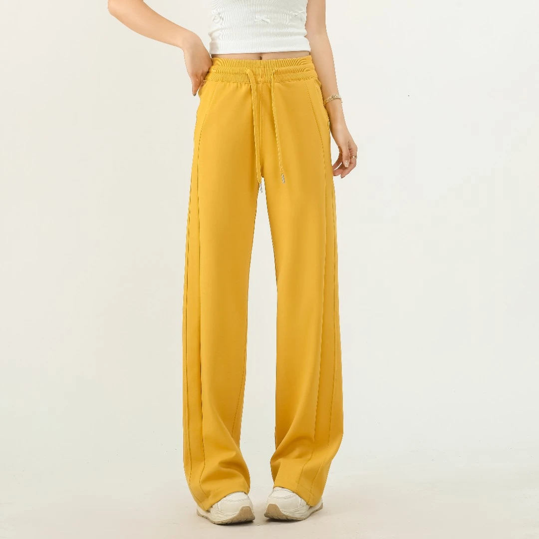 夏季窄版直筒裤女夏季薄款休闲裤2025新款高腰运动裤直筒显瘦卫裤