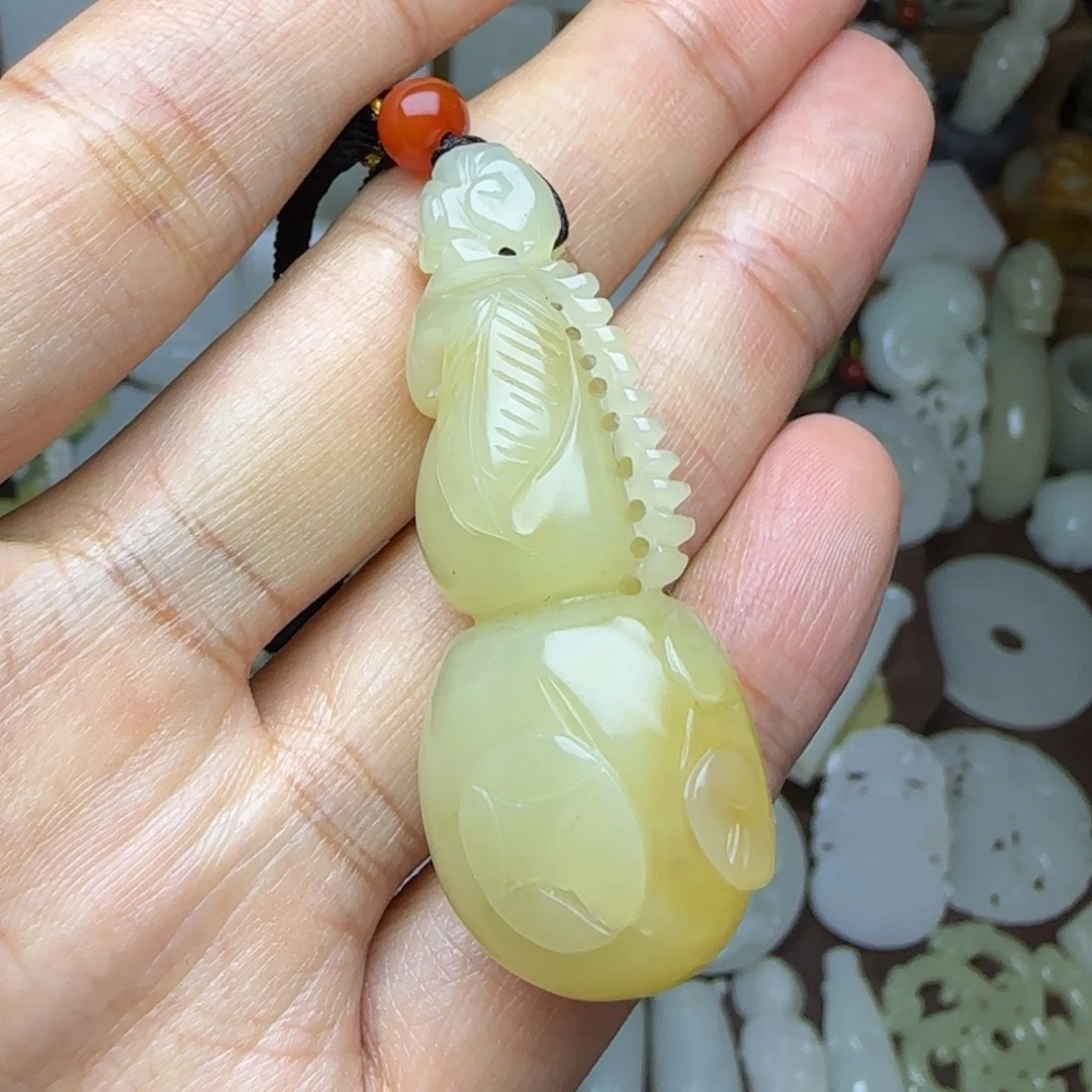 和田玉未镶嵌挂件葫芦