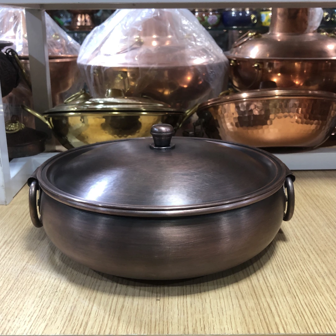 复古紫铜火锅电磁炉专用铜锅家用火锅锅纯铜火锅