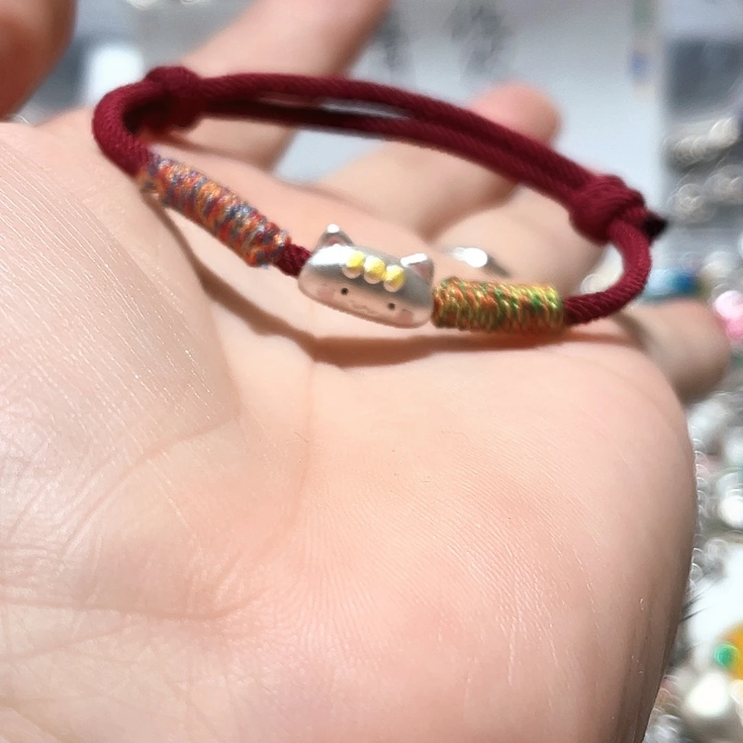 珐琅吊坠足银法棍猫