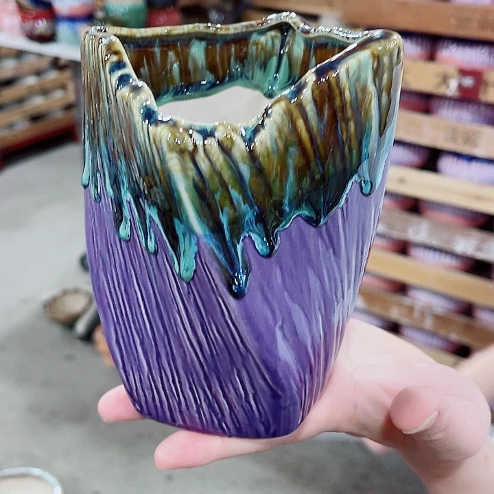 有孔，凑10元包邮陶瓷花盆发货！