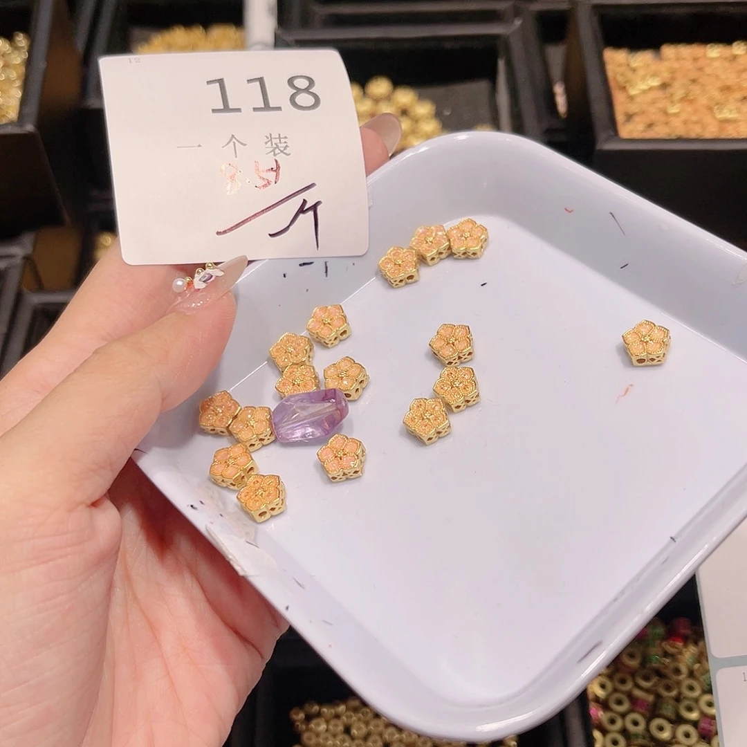 紫晶珠宝半成品银S925镀金镶嵌118