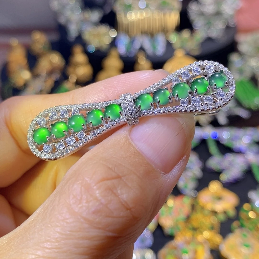 银S925镶嵌挂件翡翠