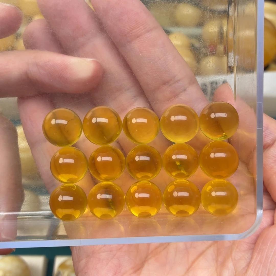 未镶嵌蜜蜡裸石11+金珀手串