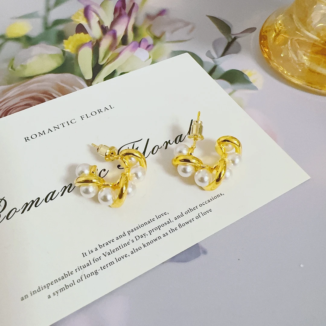 铜合金仿珍珠耳饰 2055 仿珍珠耳钉