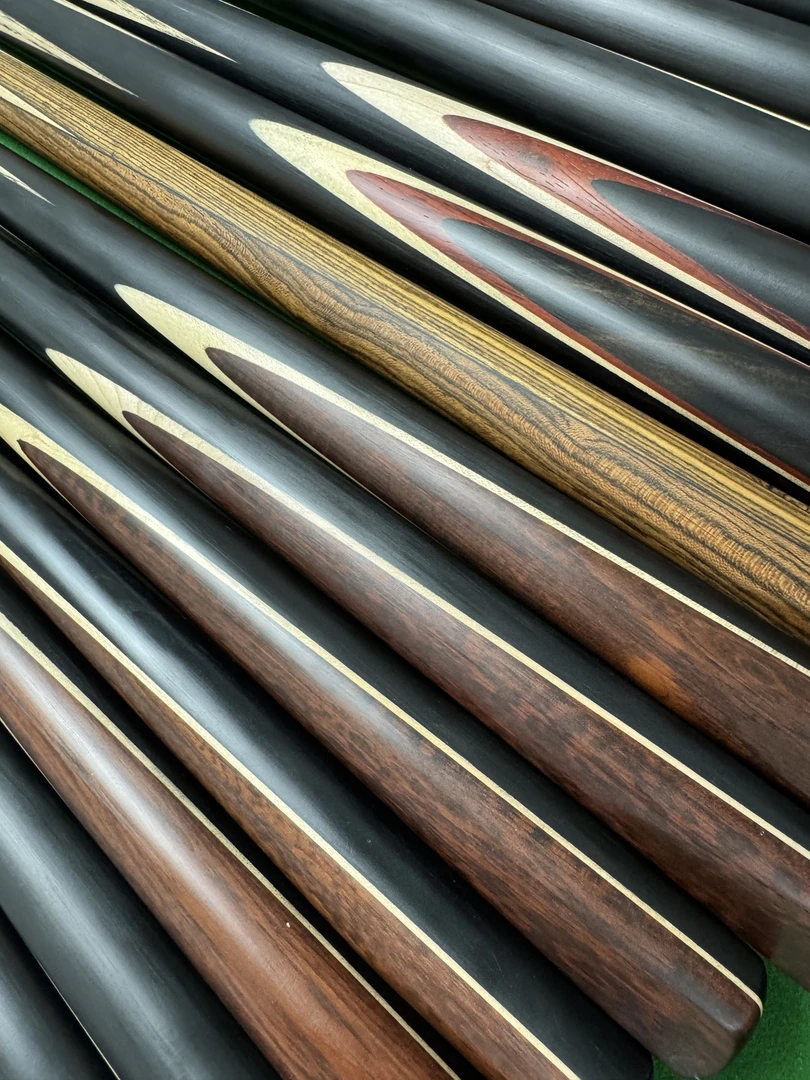 职业定制级纯手工杆单插花实木黑八九球小头通杆台球一体杆