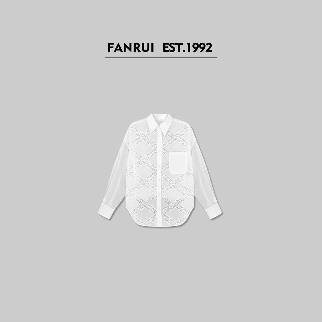 FANRUI/泛芮「菱花镜」镂空洋气百搭设计感衬衫外套ZY15294