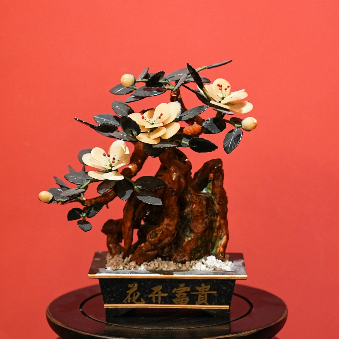 【本尼家】Y08花开富贵盆景装饰摆件18*12*29cm