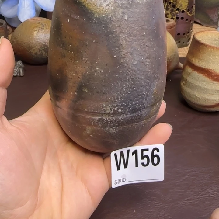 中居靖窑变蛋蛋杯备前烧作品