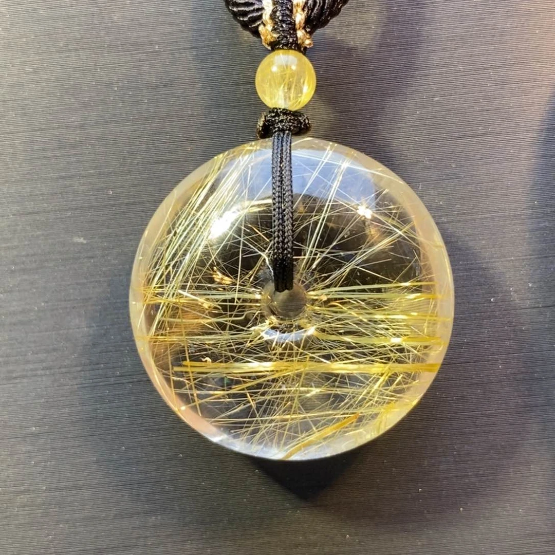 颈饰未镶嵌水晶钛晶平安扣吊坠