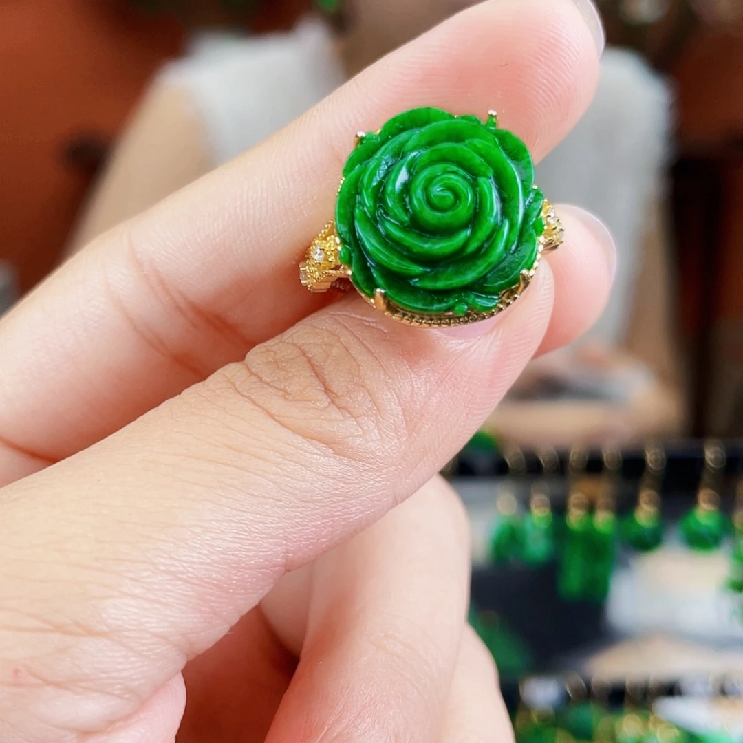 翡翠银S925镶嵌耳饰