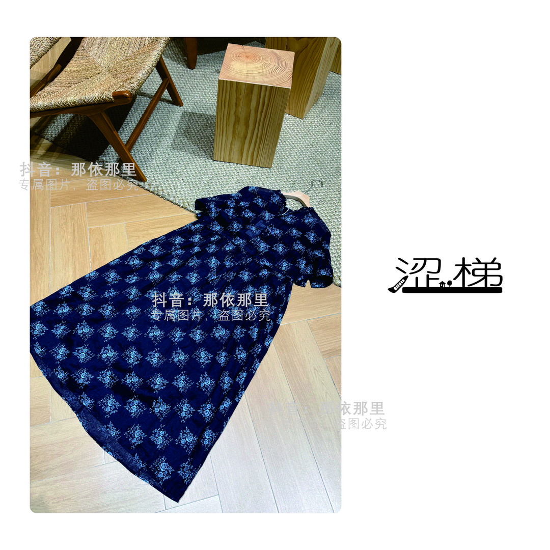 涩梯5179【女装-连衣裙】100%苎麻高品质短袖连衣裙