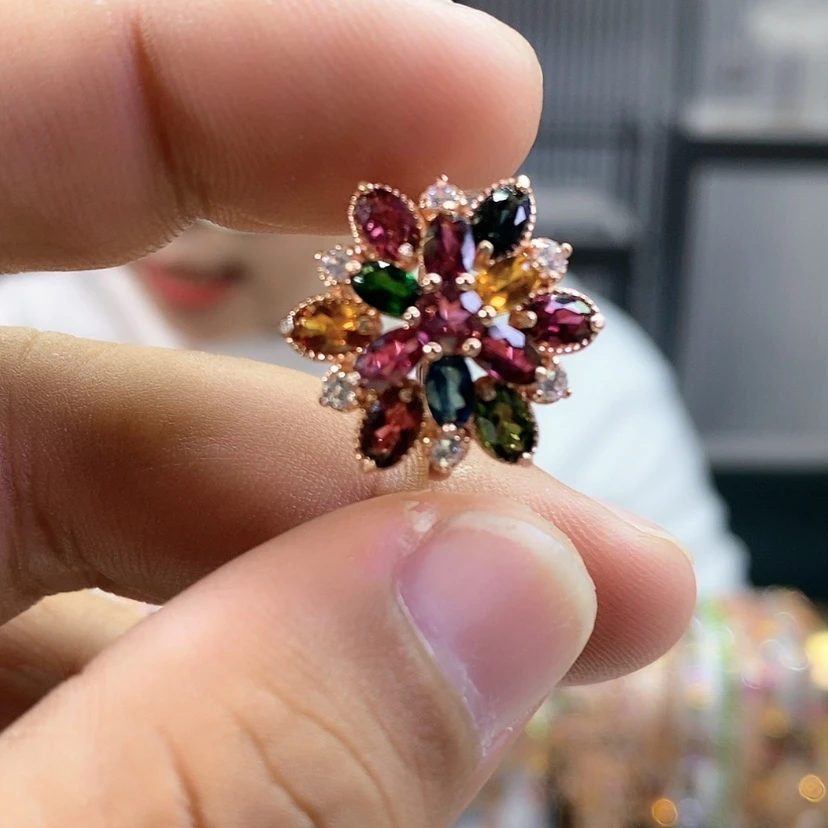 【闪购商品】银S925镶嵌戒指碧玺24899966