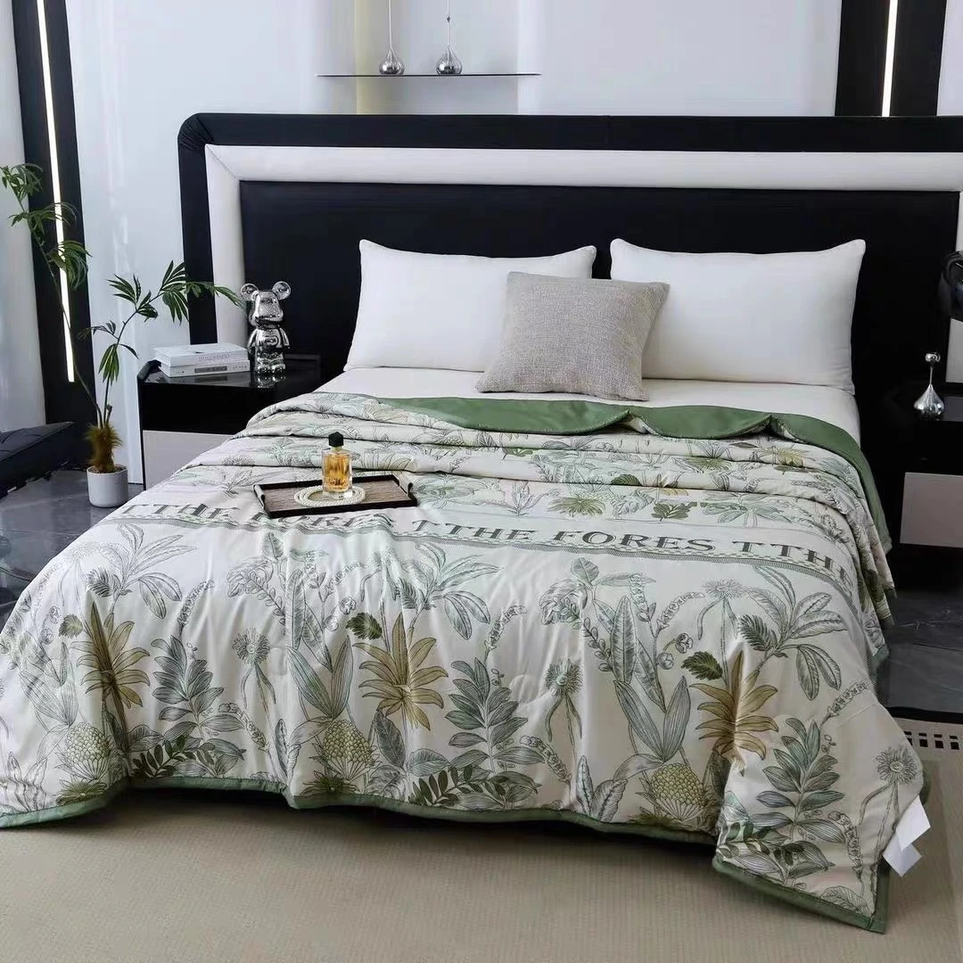 2025新款轻奢印花丛林夏凉被空调被冰凉丝滑亲肤可机洗