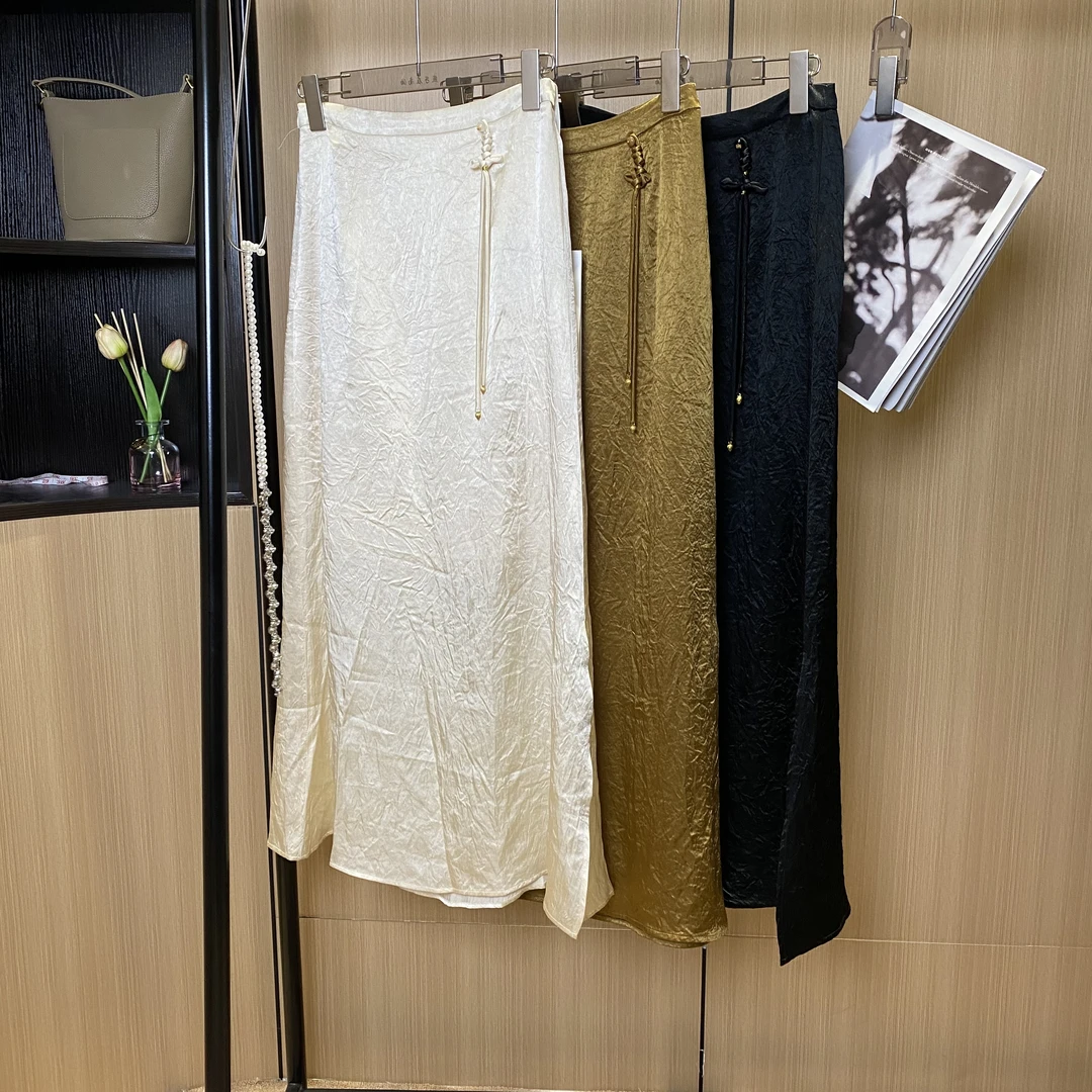 【燕子在南油】夏季薄款显质感高温压绉显瘦鱼尾半裙1882