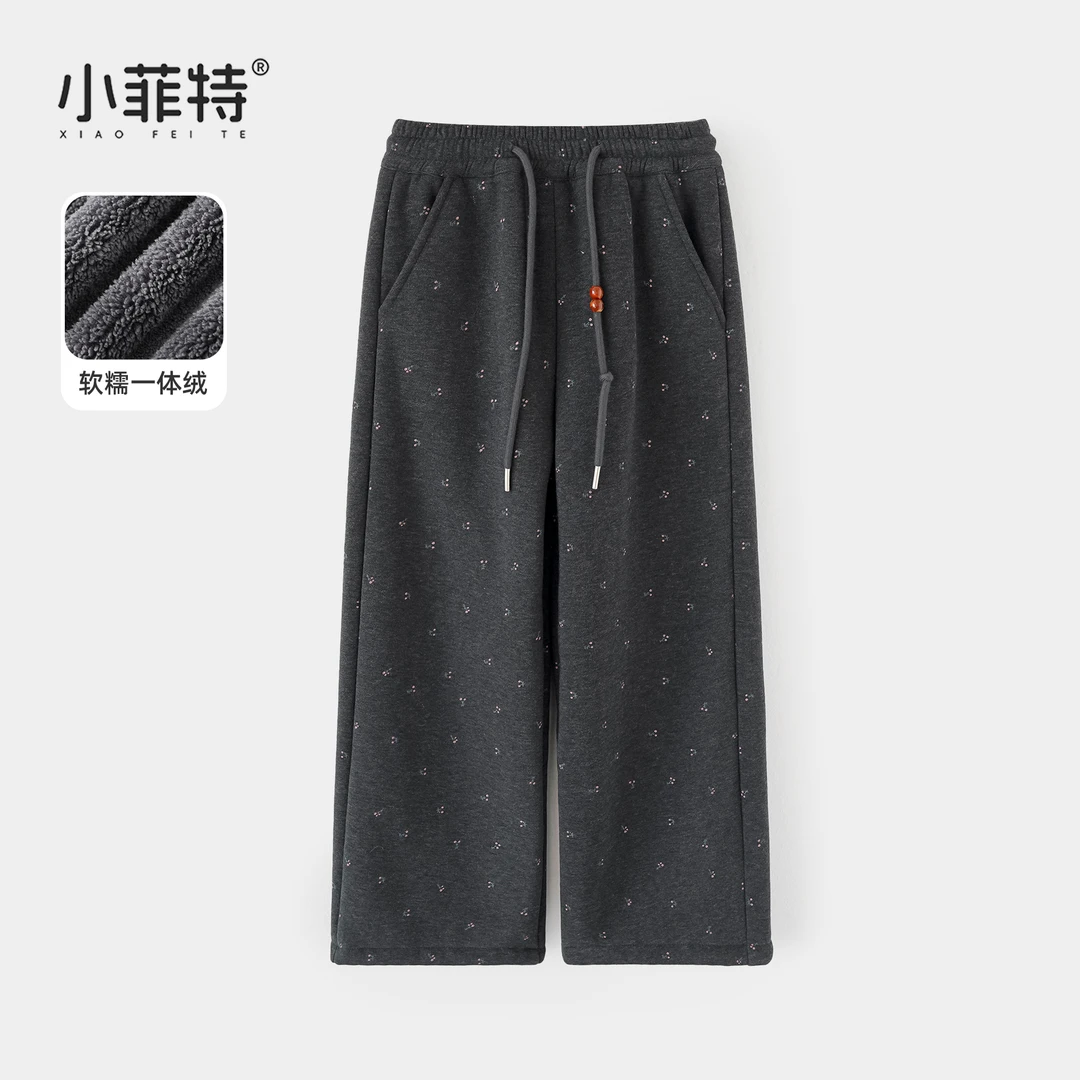 小菲特女童冬装加绒裤子儿童加厚长裤中大童保暖休闲裤HNKD57623