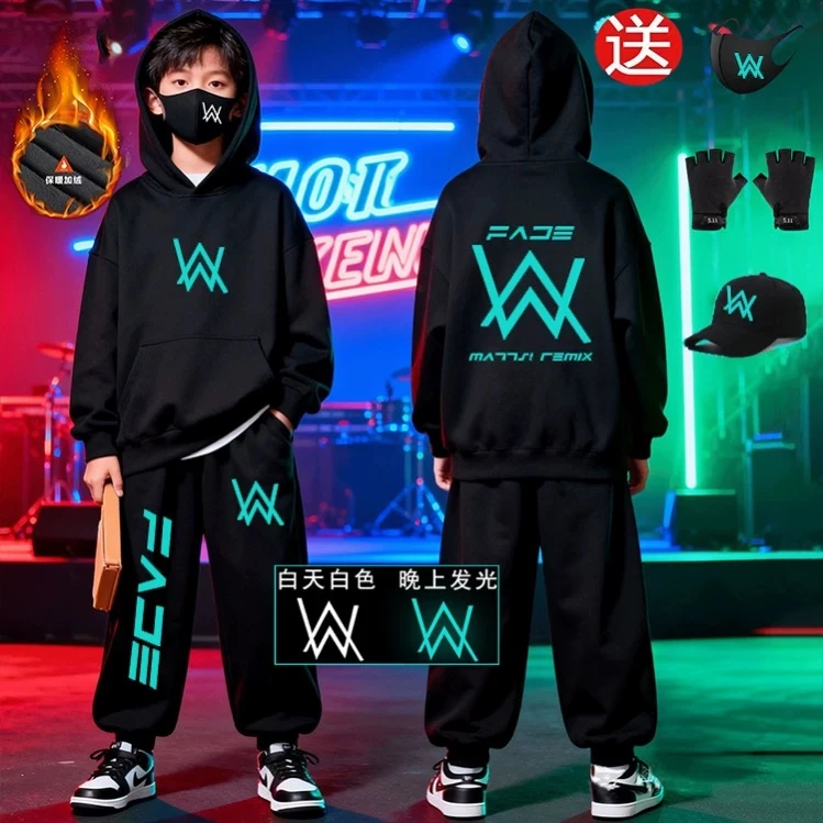 嘉豪同款战衣strong哥艾伦沃克卫衣儿童少年连帽外套服装cos装xz