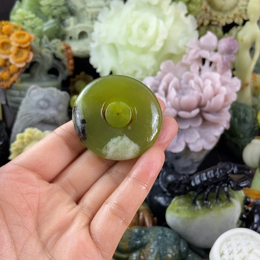 蛇纹石玉合金手把