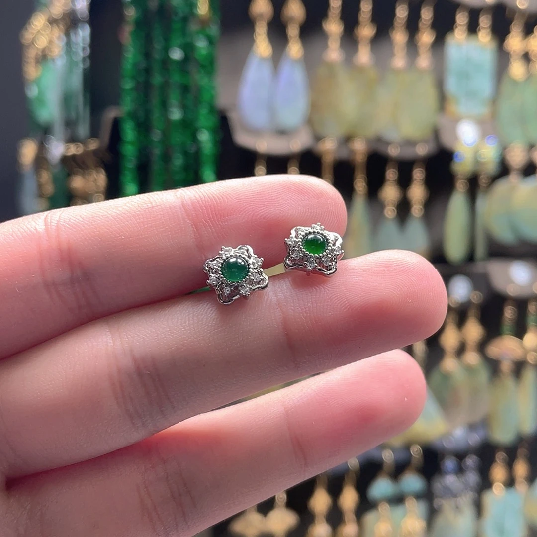 翡翠未镶嵌耳饰翡翠