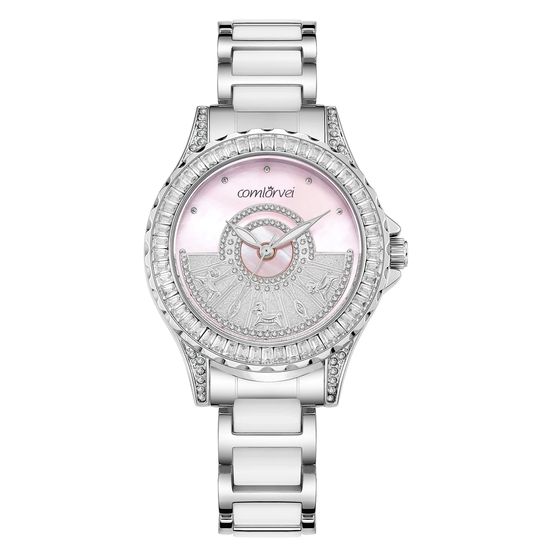 【品牌正品】新款旋转木马女士手表镶钻高级感手表女士小众腕表防水