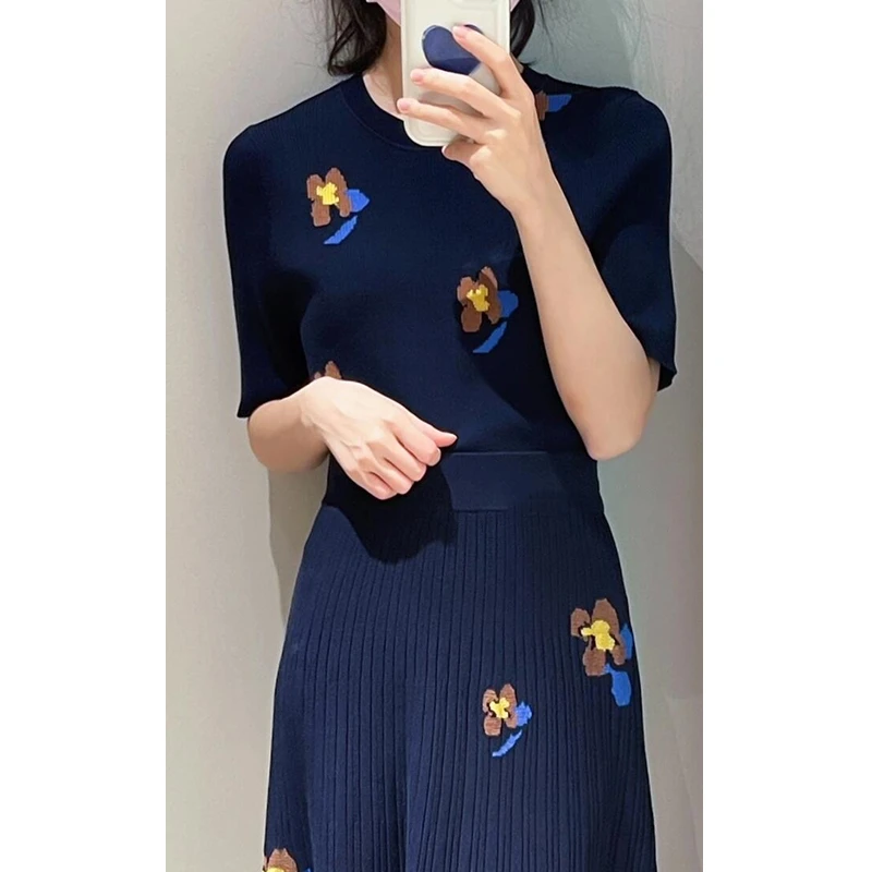 原单非市面货！e家 嵌花短袖针织衫R70