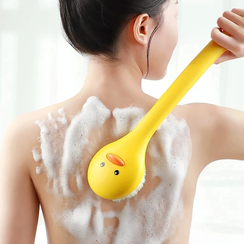 小黄鸭洗澡刷子搓背刷长柄后背沐浴刷软毛搓澡刷身体刷背清洁家用