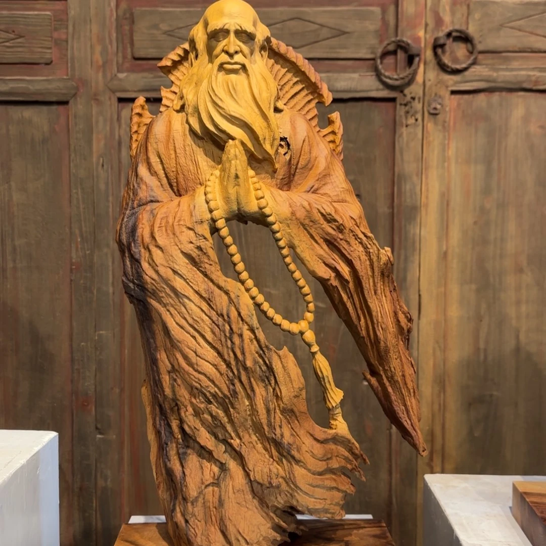 用***1香樟木香樟木达摩祖师桌面摆件